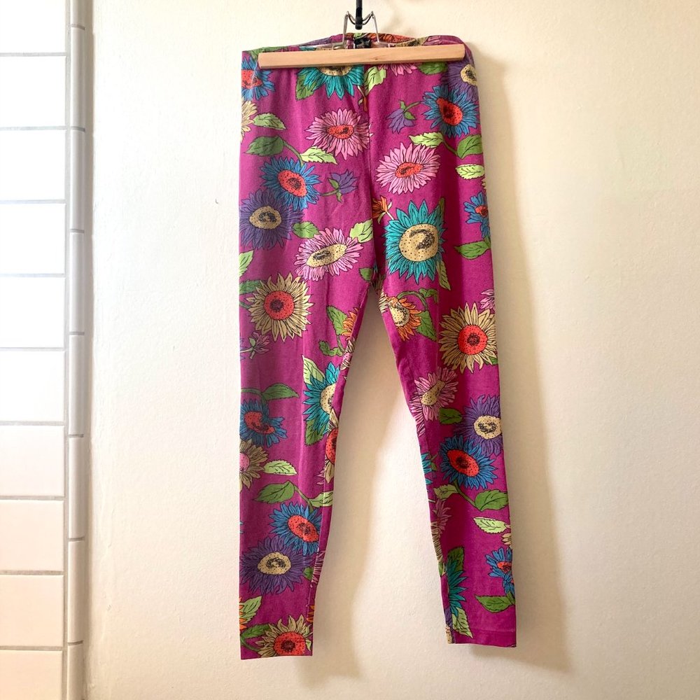 Vintage 90s Betsey Johnson Sunflower Leggings